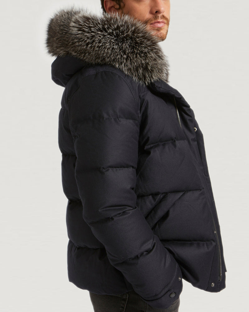 Loro Piana Fabric Down Jacket With Fox Fur Trim-Yves Salomon-Winter sale & boxing day