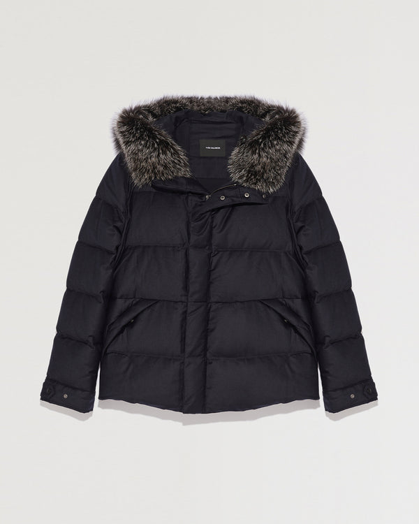 Loro Piana Fabric Down Jacket With Fox Fur Trim-Yves Salomon-Winter sale & boxing day