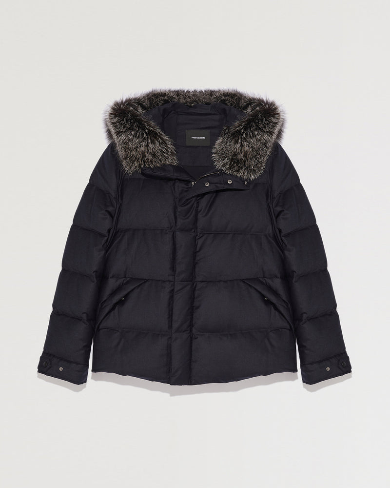 Loro Piana Fabric Down Jacket With Fox Fur Trim-Yves Salomon-Winter sale & boxing day