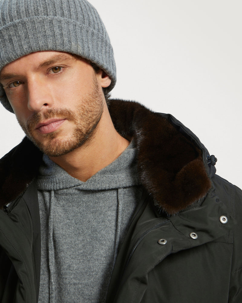 Ski Down Jacket With Mink Fur Trim