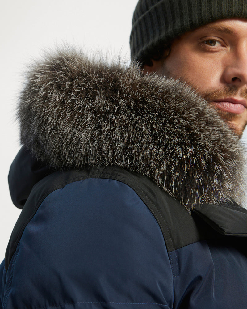 Ski Down Jacket With Fox Fur Trim - YS Mountain