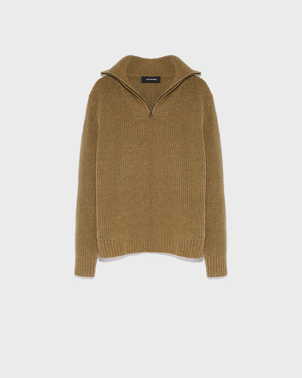 Zip-front sweater trucker collar-Yves Salomon-Winter sale & boxing day