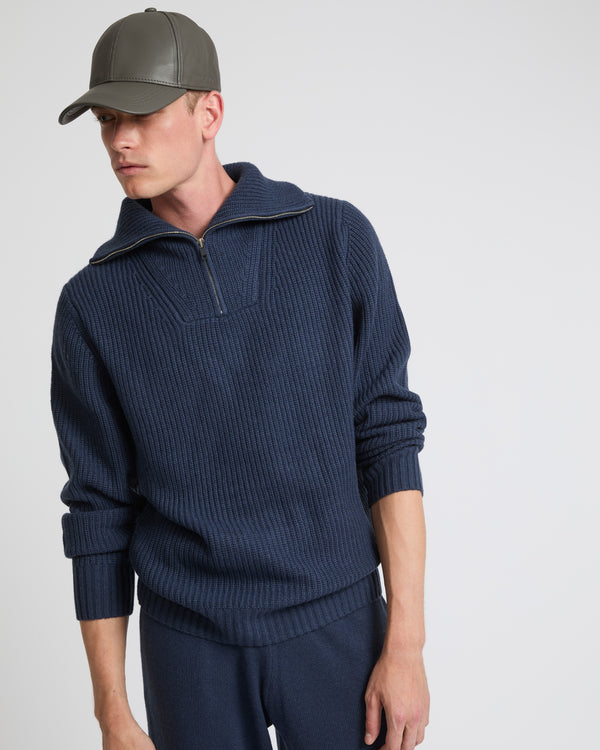 zip sweater - navy