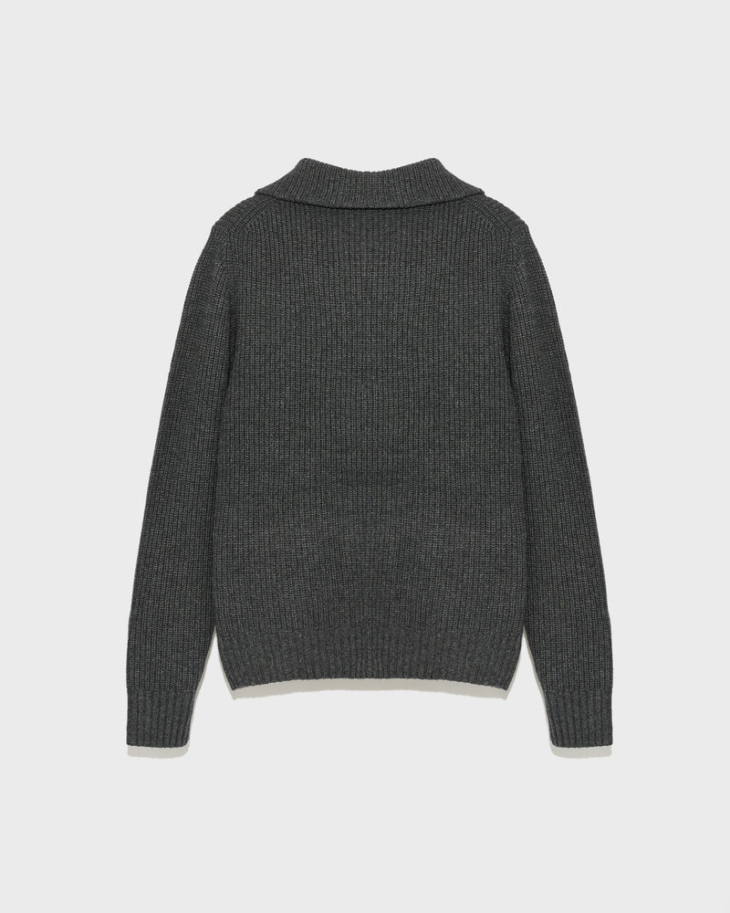 Zip-front sweater - grey - Yves Salomon