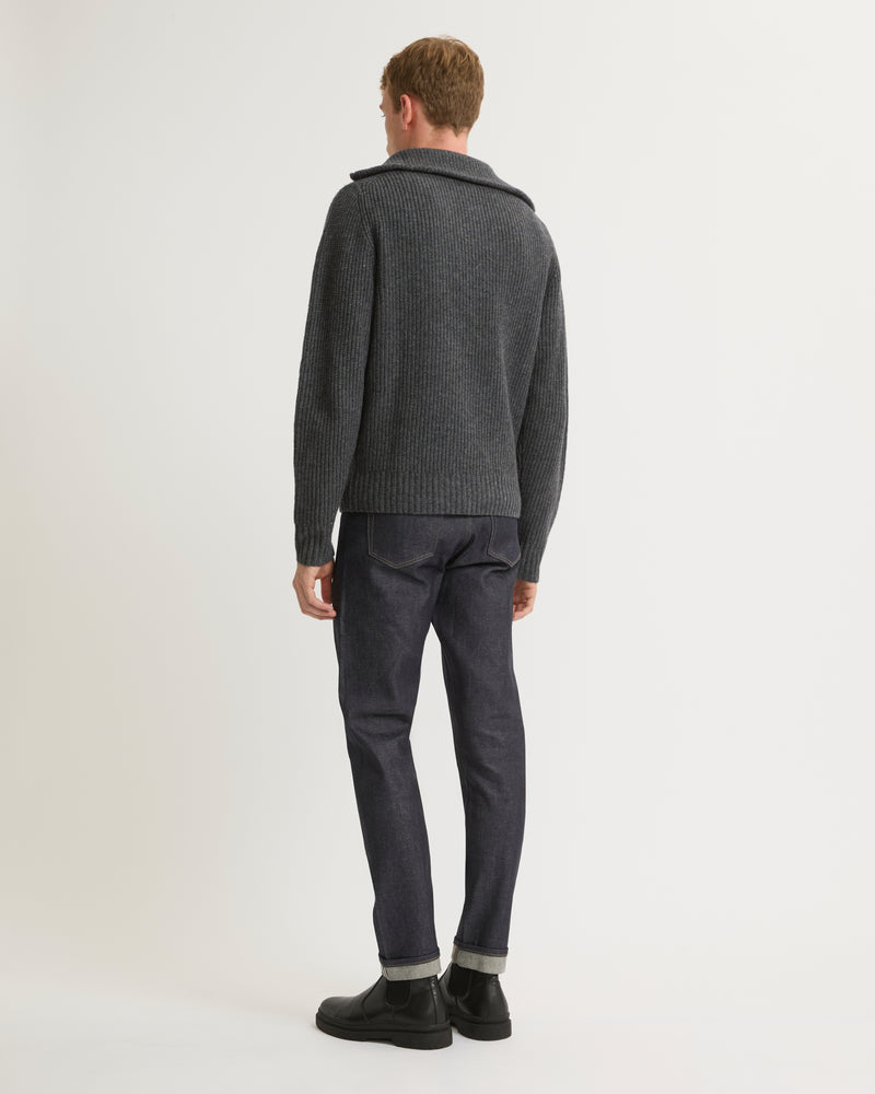 Zip-front sweater - grey - Yves Salomon