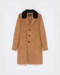 Double-Sided Wool-Cashmere Fabric Coat With Mink Collar