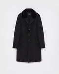 Double-Sided Wool-Cashmere Fabric Coat With Mink Collar