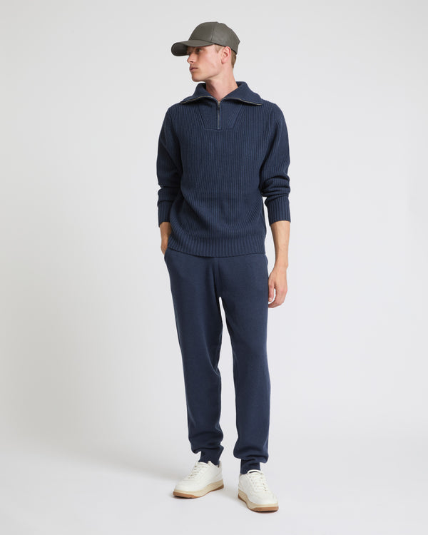 Knit track pants - navy - Yves Salomon