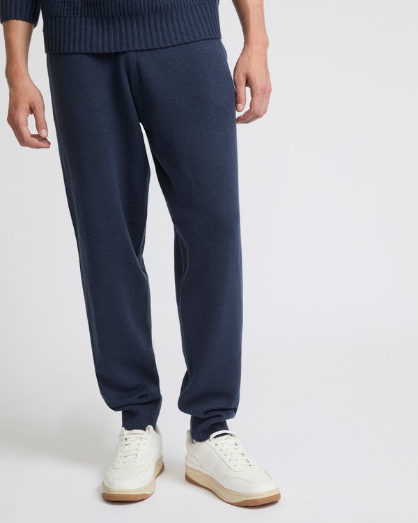 Knit track pants - navy - Yves Salomon