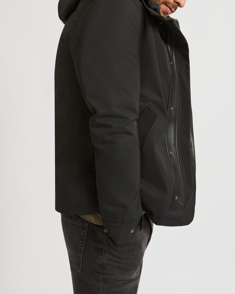 Fitted Parka In Technical Gabardine And Mink fur