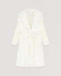 Long cardigan coat in knit and lambskin