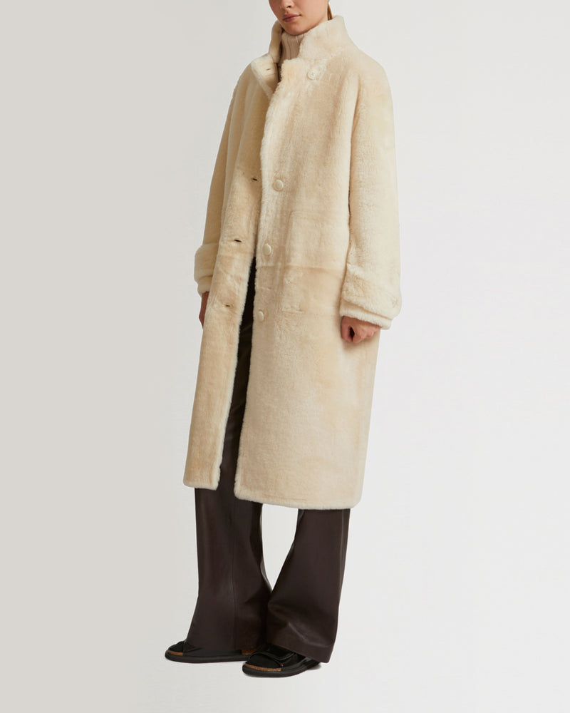 Merino officer shearling coat