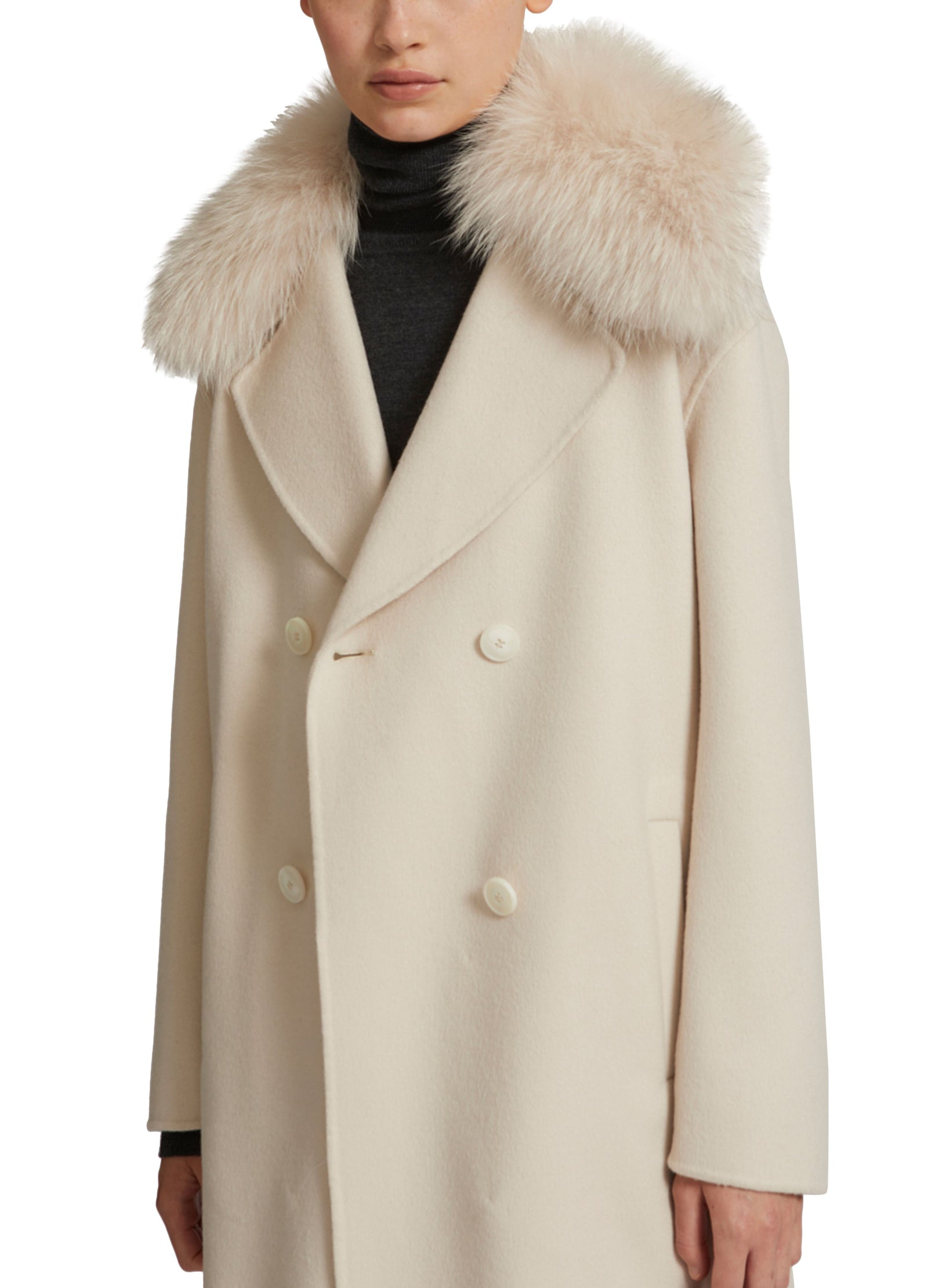 Pea coat fur collar online