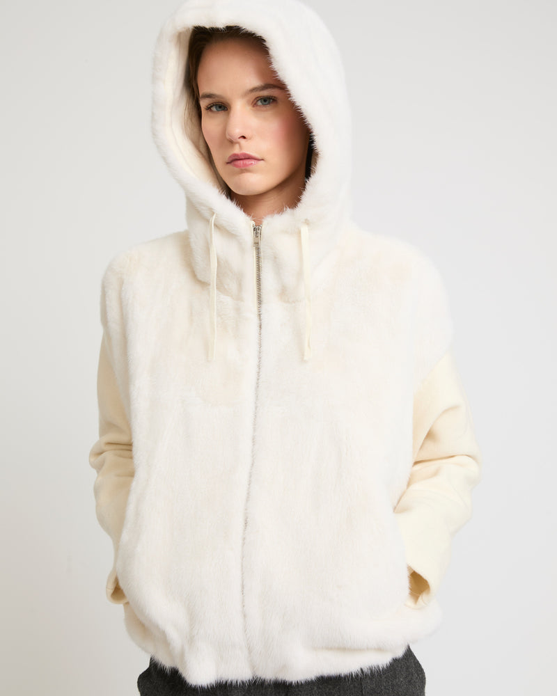 Plain white jacket with hood hotsell