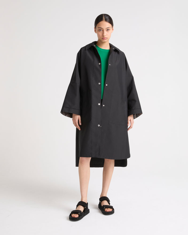 Cape-style parka in technical fabric