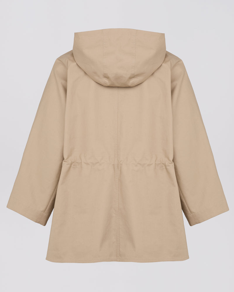 Short lined parka in cotton technical fabric