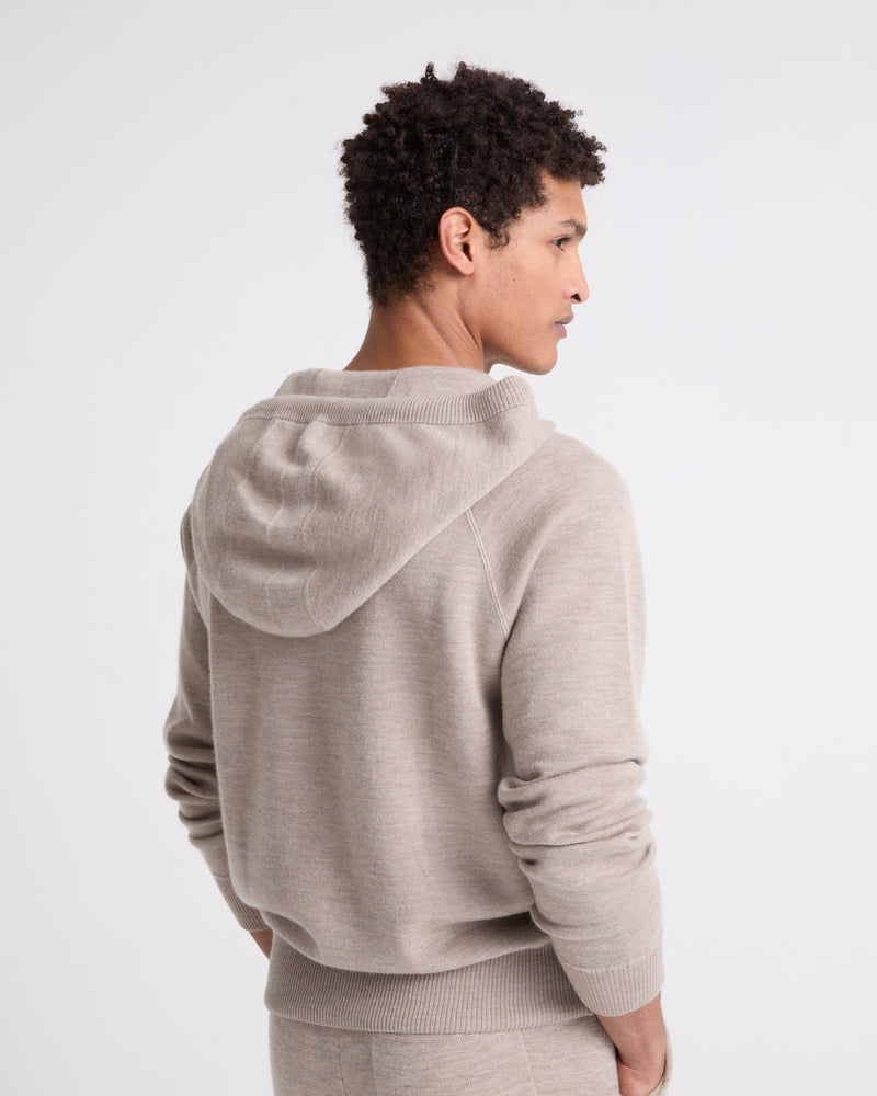 Double-sided knit hoodie