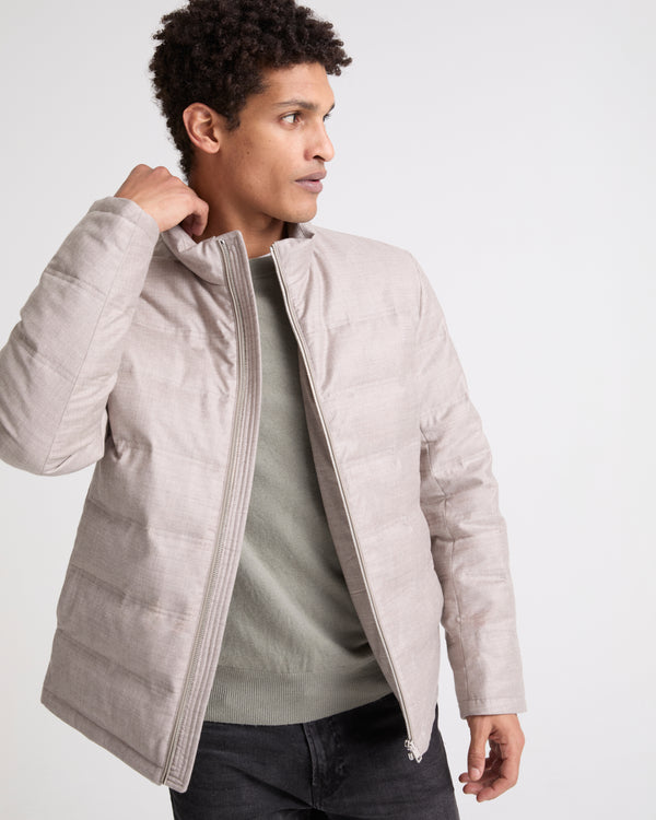 Loro Piana fabric down jacket - grey - Yves Salomon