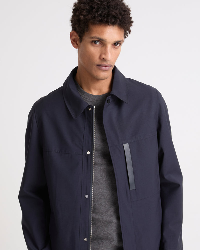 Waterproof wool-blend jacket - navy - Yves Salomon