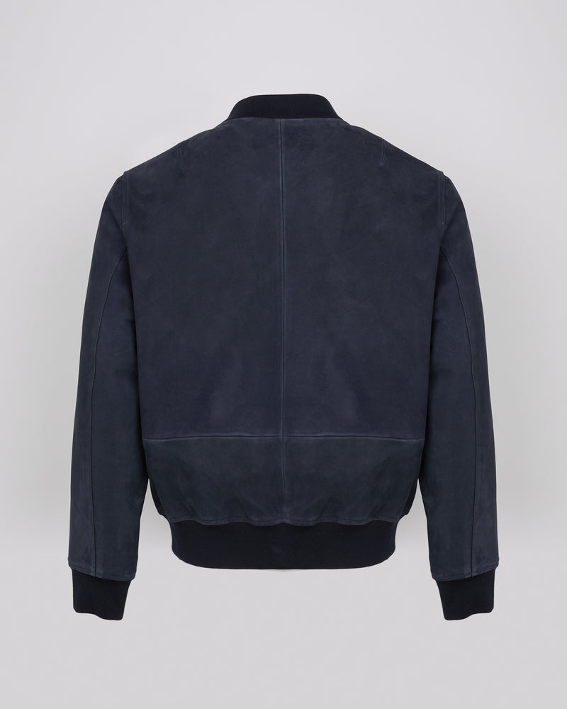 Suede leather varsity jacket