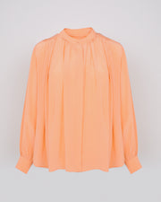 Pleated shirt in light silk crepe