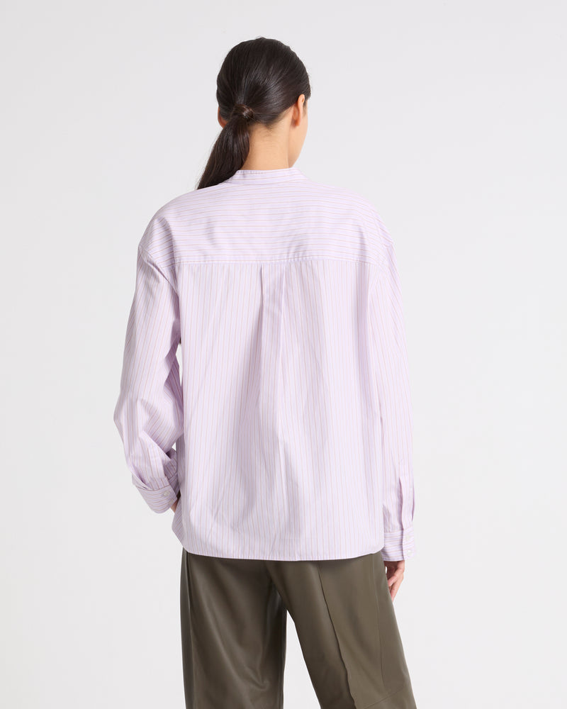 Striped cotton poplin blouse