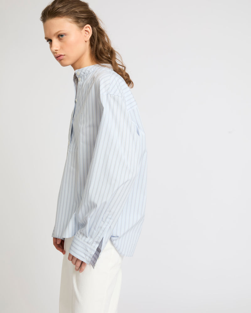 Striped cotton poplin blouse