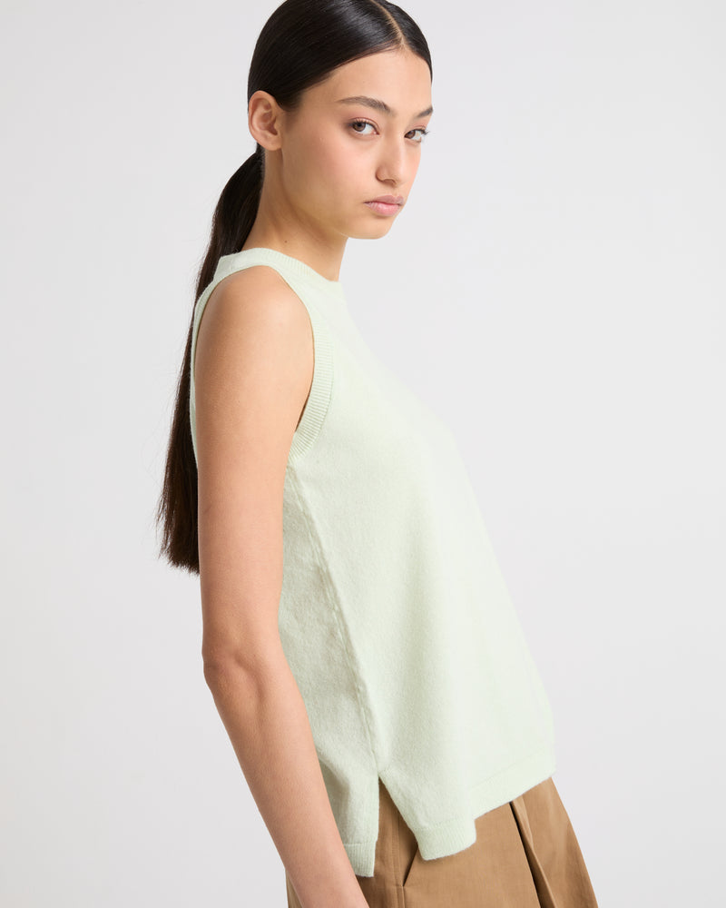 Wool-cashmere knit tank top