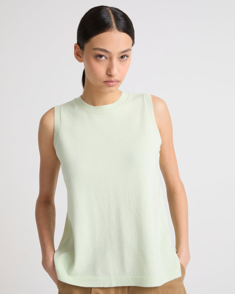 Wool-cashmere knit tank top