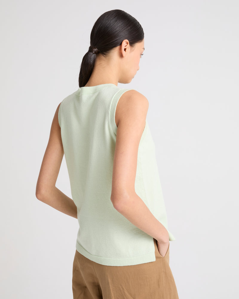 Wool-cashmere knit tank top