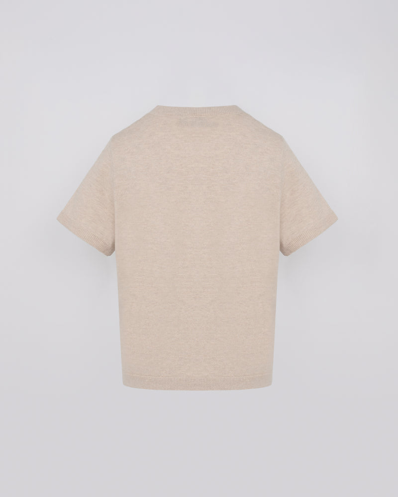 Wool-cashmere knit t-shirt