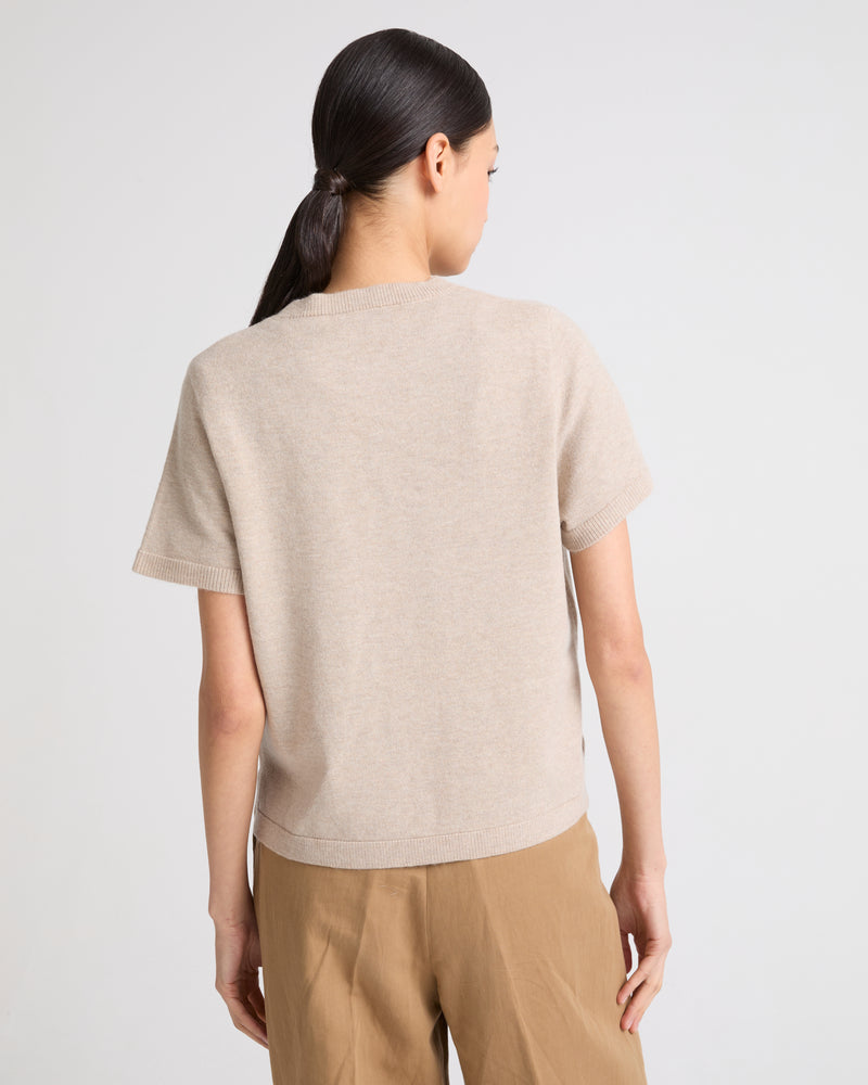 Wool-cashmere knit t-shirt