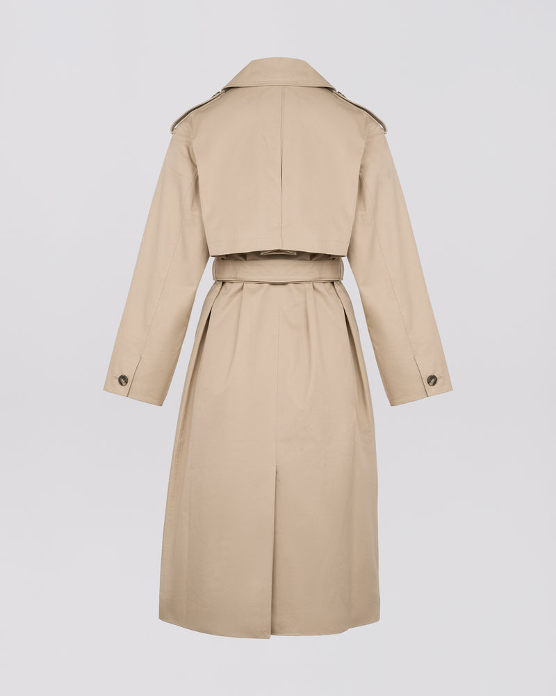 Cotton gabardine trench coat