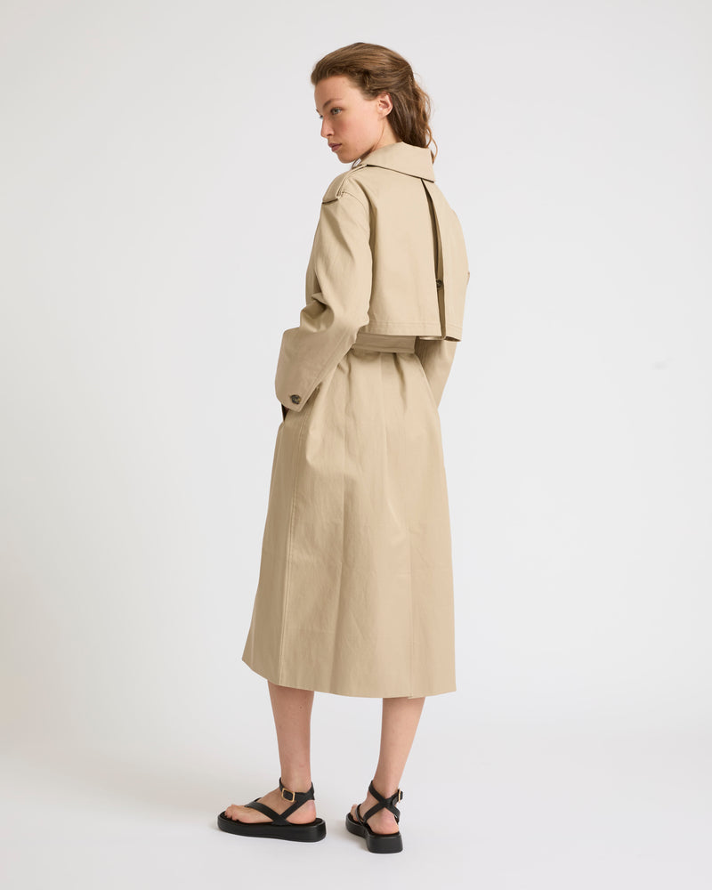 Cotton gabardine trench coat