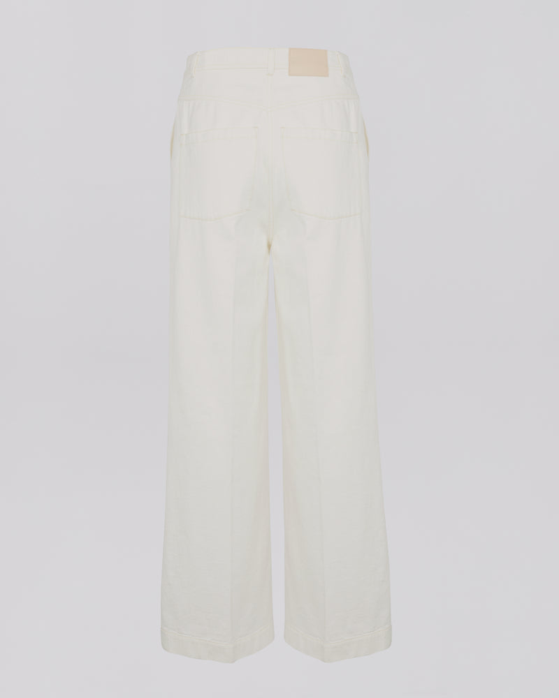 Wide-leg denim trousers