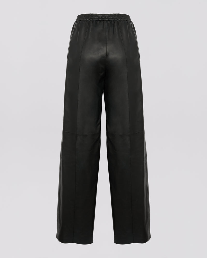 Fine lamb leather loose trousers