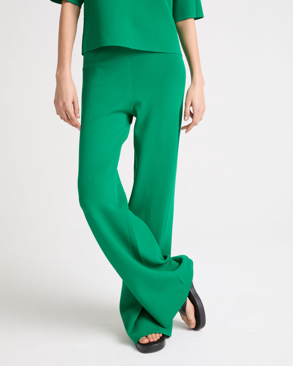 Knitted wide leg trousers