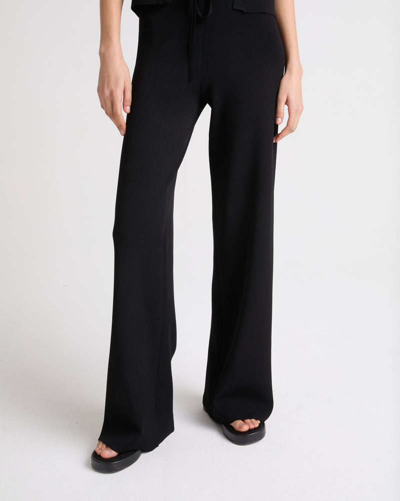 Knitted wide leg trousers