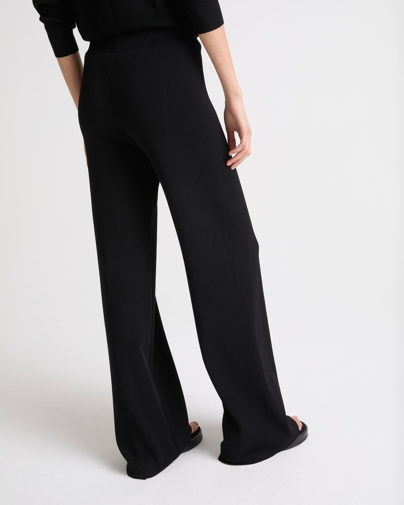 Knitted wide leg trousers