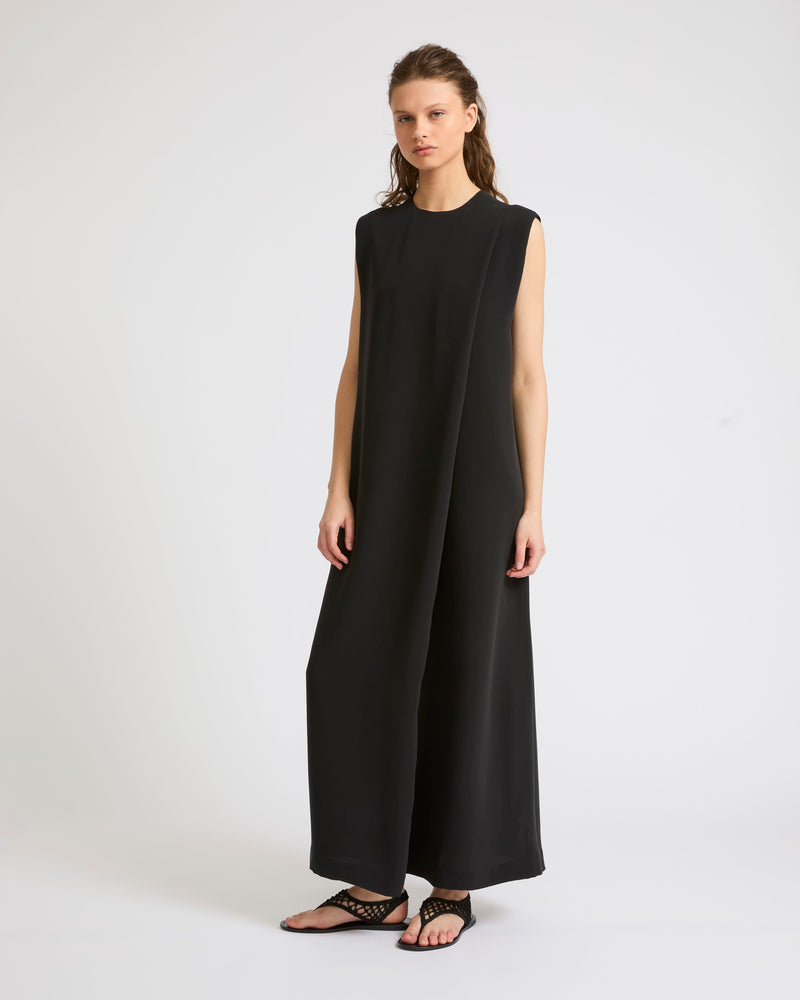 Maxi dress in silk crepe