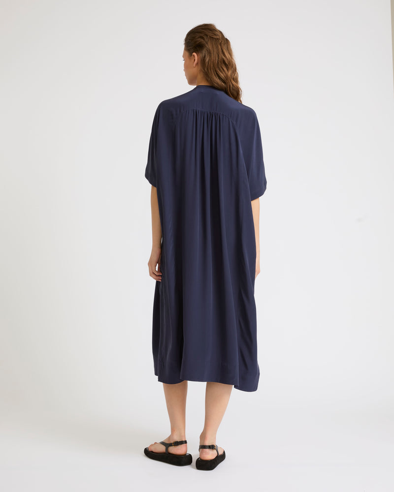 Kaftan dress in light silk crepe