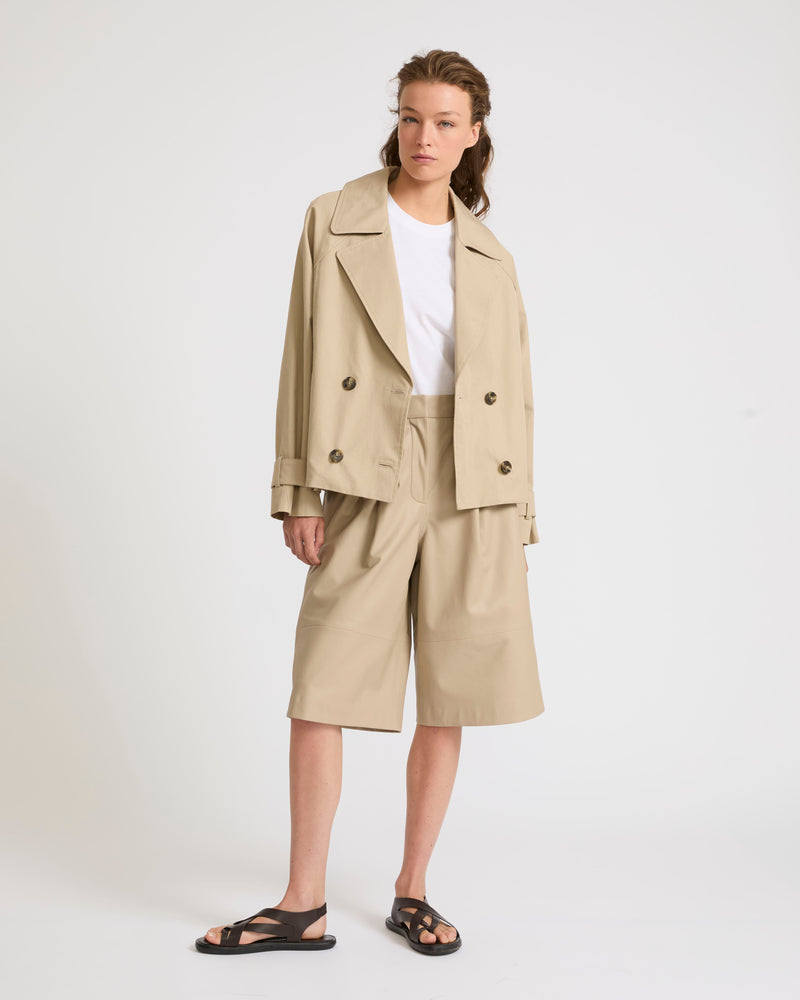 Cotton gabardine trench jacket