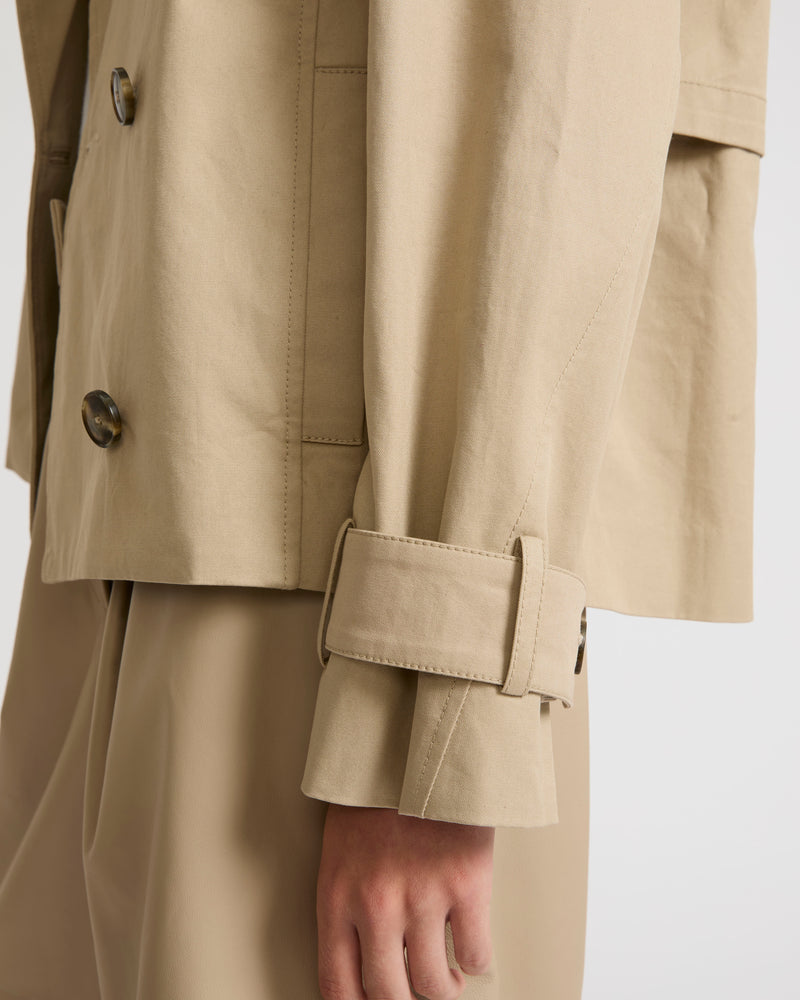 Cotton gabardine trench jacket