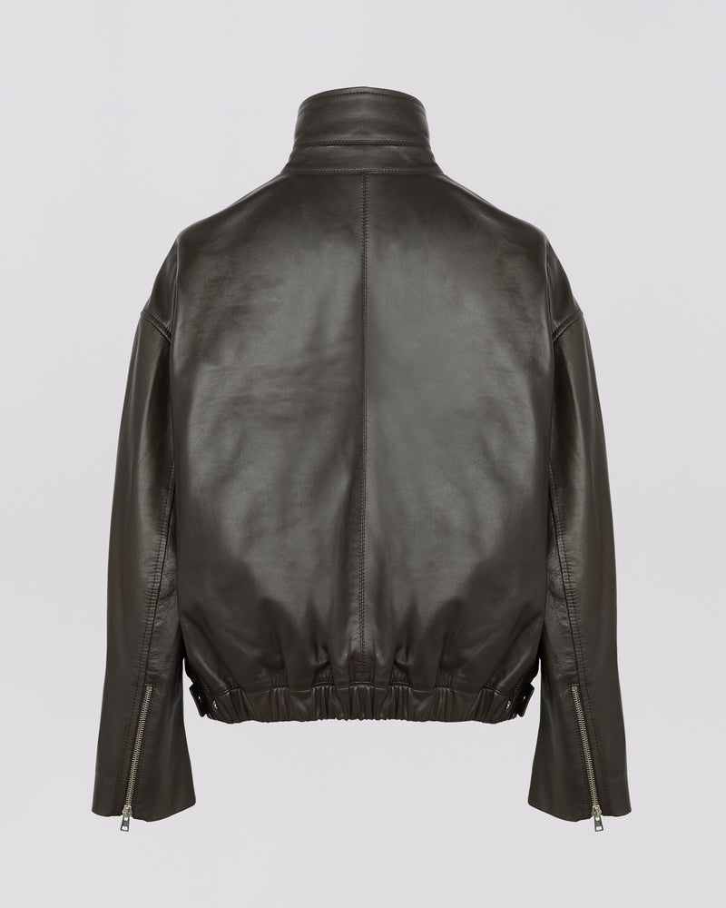 Lamb leather blouson