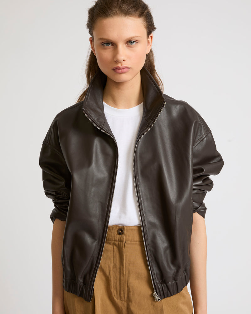 Lamb leather blouson