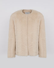 Merino knit and mink jacket