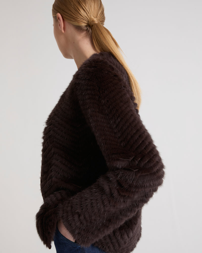 Merino knit and mink jacket