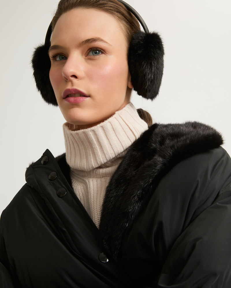 Mink fur earmuffs - black - Yves Salomon