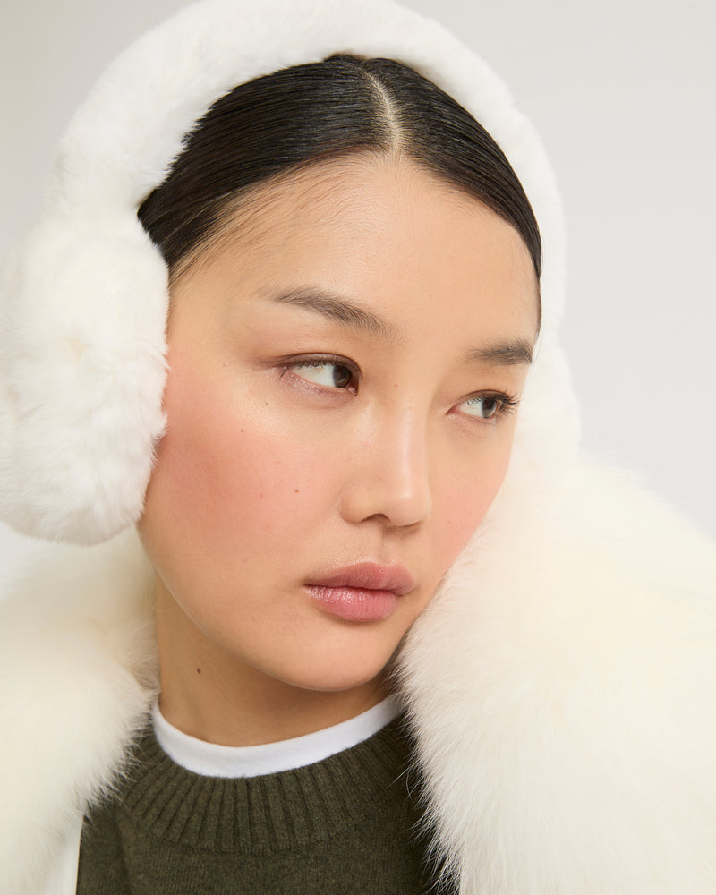 Rex fur earmuffs - white - Yves Salomon