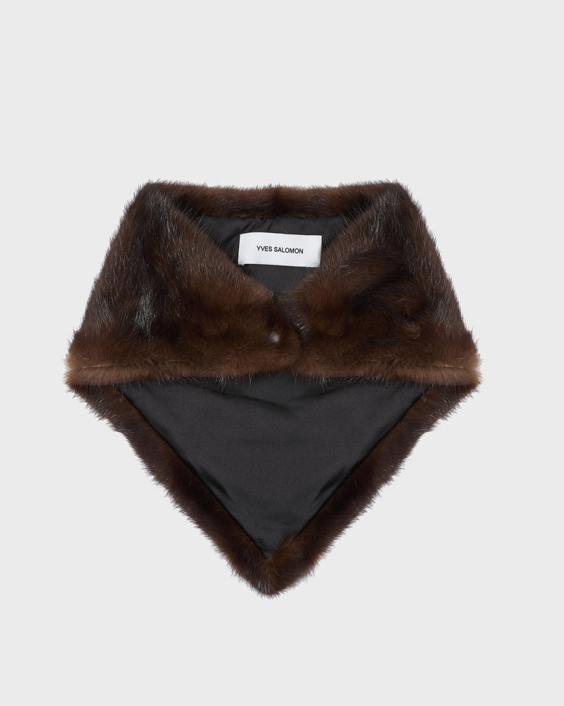 Mink bandana - brown - Yves Salomon